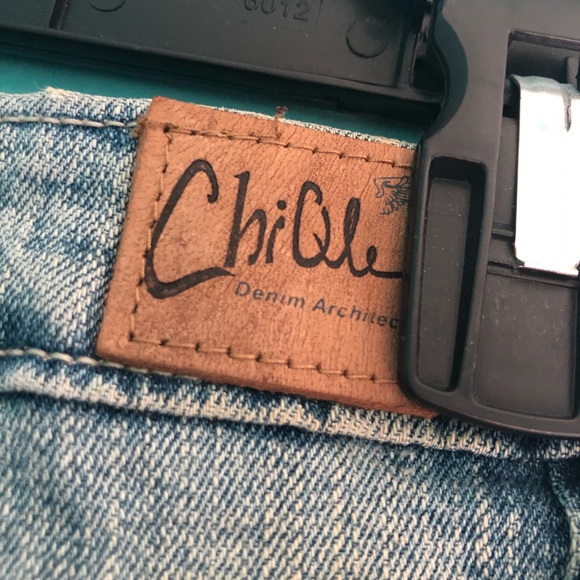 Chiqle denim light wash straight jean skirt - Picture 4 of 6